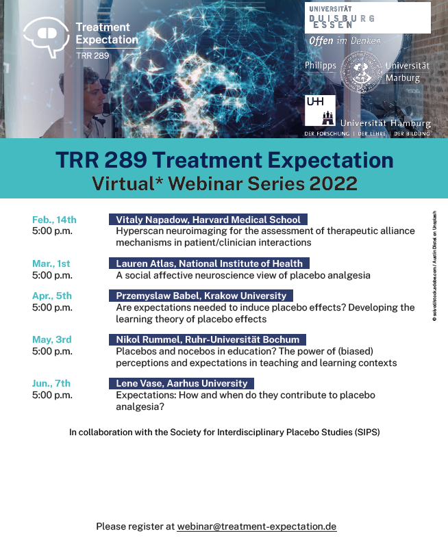 Virtual Webinar Series „Treatment Expectation“ 2022 for Scientists – Register now!